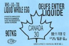 Liquid whole egg 907 kg